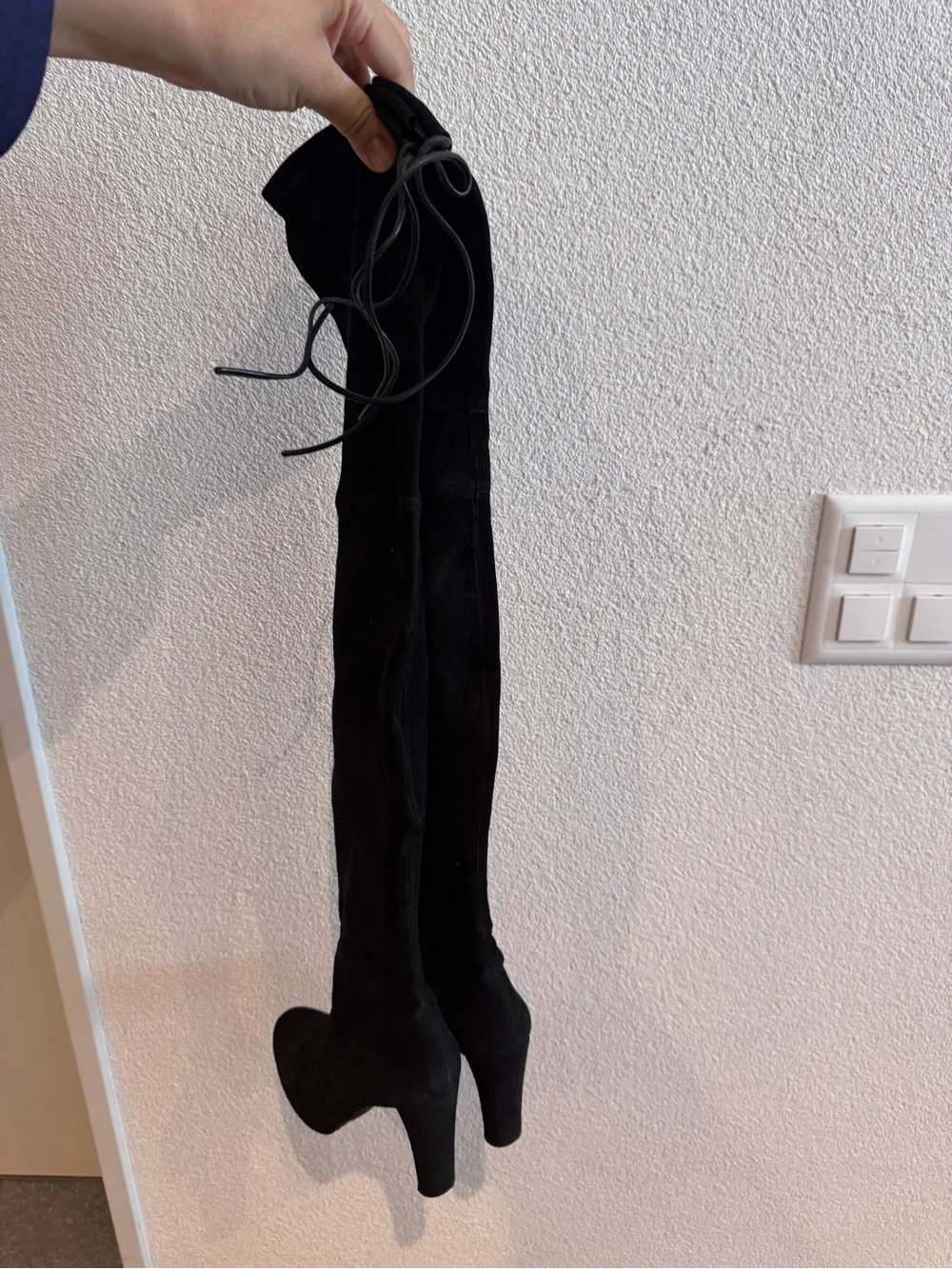 Stuart Weitzman Black Over-the-Knee Suede Boots